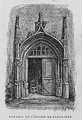 Portail de l'église dessiné par J. Drevet.