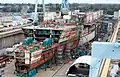 Le Gerald R. Ford en cours de construction au chantier Newport News Shipbuilding, en février 2012.