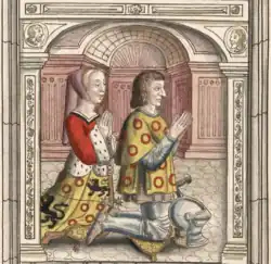 Relevé d'un vitrail représentant Florent d'Illiers.