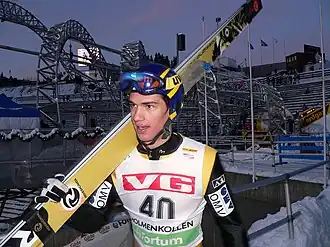 Florian Liegl en 2005, lors d'une épreuve au tremplin d’Holmenkollen à Oslo.