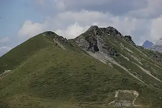 Vue de Floriette (à gauche) et de l'Arnehore (à droite) depuis le sud-est.