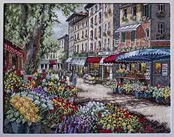Un marché aux fleurs en point(s) de croix.