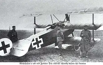 Un Fokker Triplan Dr1 allemand, l'avion du Baron rouge.