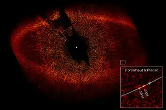 Description de l'image Fomalhaut with Disk Ring and extrasolar planet b.jpg.