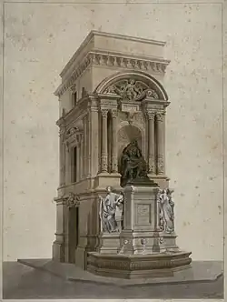 Dessin de la nouvelle fontaine par Visconti.