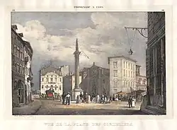 La colonne depuis la rue de la Gerbe en 1834