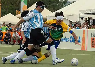 Finale du tournoi de football à 5 entre le Brésil et l'Argentine
