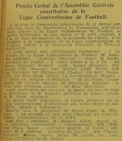 extrait de l'Officiel de la FFFA du 5 mai 1922