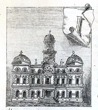 Le monument élevé à la gloire des Enfants du Rhône, illustration pour Hôtel de ville de Lyon.