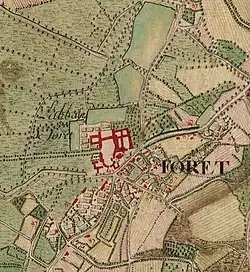 L'Abbaye de Foret sur la carte de Ferraris du XVIIIe&nbsp;siècle.