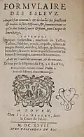 Formulaire des esleuz, René-Laurent de la Barre, 1627