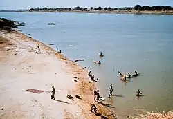Plage de la rivière Chari à N'Djaména.
