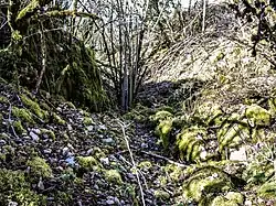 Fossé défensif entre châtel devant et chatel-derrière.