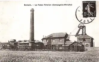 La fosse Fénelon, sise sur Aniche à quelques dizaines de mètres du finage de Somain.