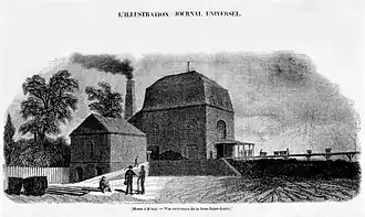 Gravure de la fosse dans la première moitié du XIXe&nbsp;siècle.