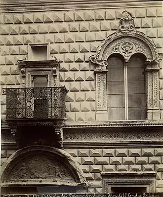 Détail de la façade, photo historique de Pietro Poppi (1833-1914).