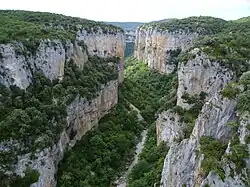 Canyon d'Arbaiun depuis la route.