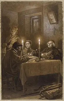Jean Valjean et Mgr Myriel. Illustration de Frédéric Lix, vers 1879-1880.