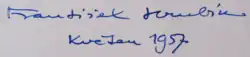 signature de František Hrubín