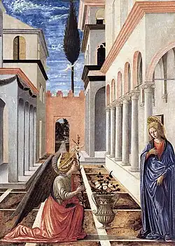 L'Annonciation, tempera et huile sur bois, vers 1448, National Gallery of Art, Washington.