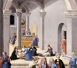 La Naissance de la Vierge, tempera et huile sur bois, 1467, Metropolitan Museum of Art, New York.