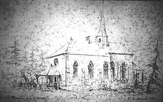 Croquis de l'ancienne église daté de 1837.