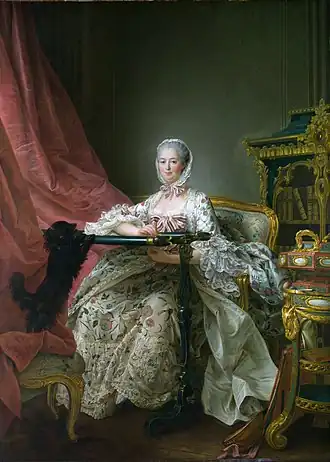 François-Hubert Drouais, Madame de Pompadour à son métier à broder, 1763-1764.