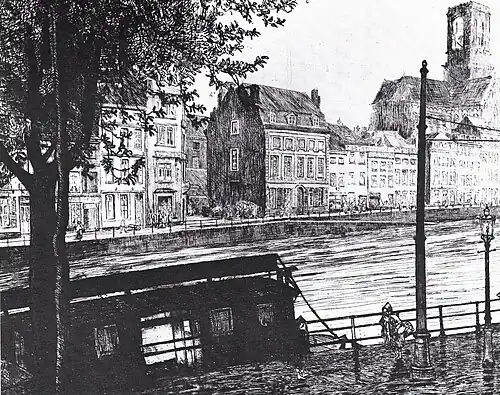 Église Saint-Pholien, 1908 (Eau-forte ; 29,5&nbsp;×&nbsp;36&nbsp;cm), Liège, Musée de La Boverie