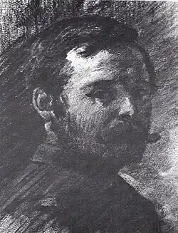 Autoportrait, 1900 (Fusain et mine de plomb ; 18,3&nbsp;×&nbsp;14,7&nbsp;cm), Liège, Musée de La Boverie