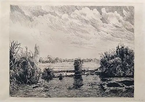 Coin d'Hermalle-sous-Argenteau, 29 août 1906 (Eau-forte ; Inv. Kunel nº 268 ; 29,8&nbsp;×&nbsp;40&nbsp;cm), Collection privée