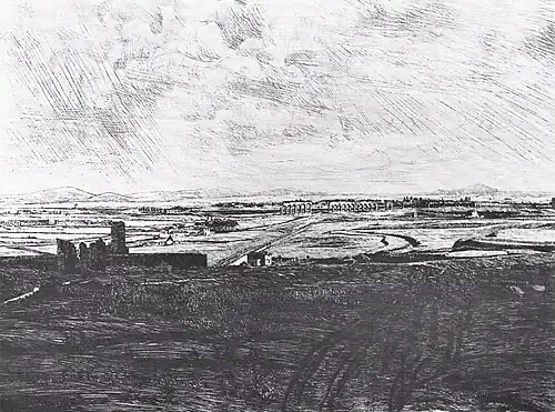 La campagne romaine, 1905 (Eau-forte ; 30,5&nbsp;×&nbsp;40,5&nbsp;cm), Liège, Musée de La Boverie