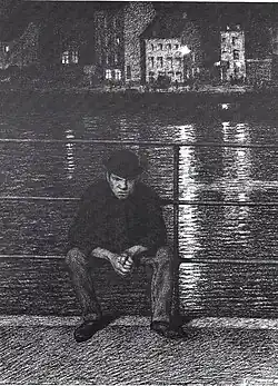 On Lecheu D'Baie, 1895 (Fusain, crayon et mine de plomb ; 31,3&nbsp;×&nbsp;25,8&nbsp;cm), Liège, Musée de La Boverie