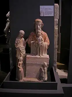 Statue de la Présentation au Temple du XVe&nbsp;siècle de l'église de Saint-Siméon présentée à Caen à l'occasion de l'exposition Chefs-d'œuvre du gothique en Normandie en 2008.