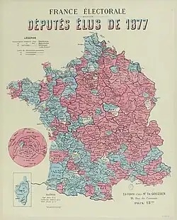 Carte de France indiquant les vainqueurs des élections par circonscription.
