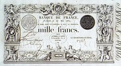 1&nbsp;000 francs noir, Face recto