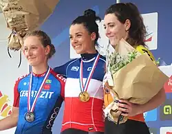 Podium de la course contre-la-montre Élites professionnelles.