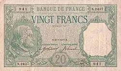 20 francs Bayard, Face recto