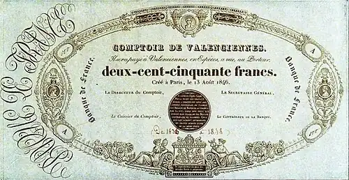 250 francs Comptoirs, Face recto