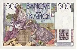 500 francs Chateaubriand, Face verso