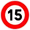 Limité à 15&nbsp;km/h.