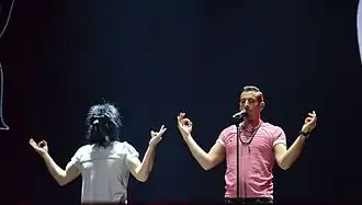 Francesco Gabbani sur scène lors de l'Eurovision 2017.