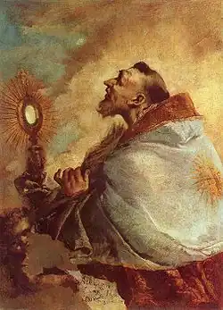 Saint adorant l'Eucharistie (v. 1740),musée provincial (Trente).