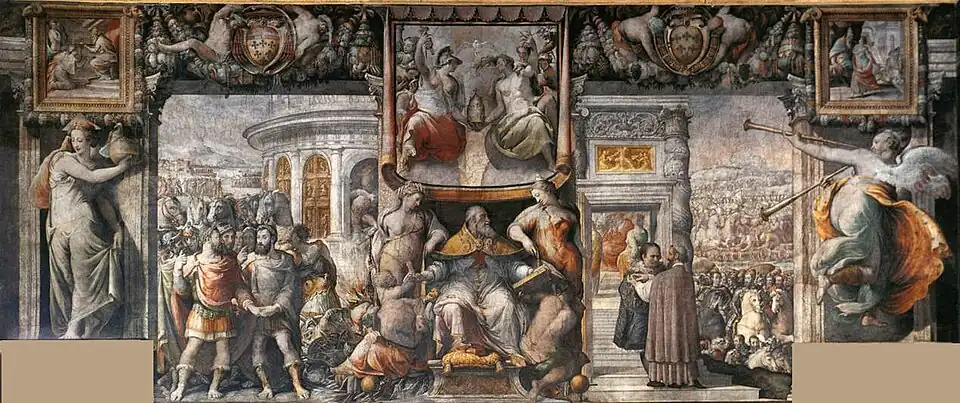 Francesco Salviati, Gloire de Paul III (côté droit).