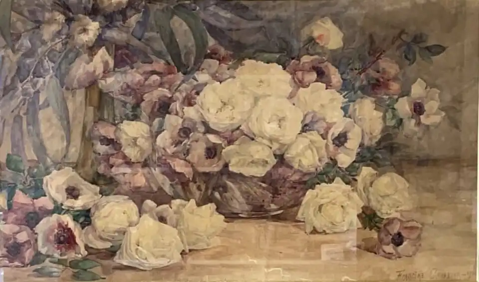 Aquarelle, 100&nbsp;×&nbsp;50&nbsp;cm, 1910 (détail).