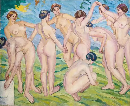 Desnudos, (1916-1918), huile sur toile, 140 x 173&nbsp;cm, musée des beaux-arts de Bilbao.