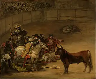 Francisco de Goya, Corrida, suerte de varas, 1824.