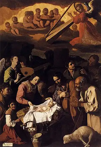 L'Adoration des bergers par Francisco de Zurbarán (1638-1639).
