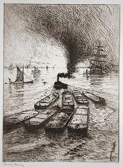 Chalands sur la Tamise (vers 1906), Musée d'art et d'histoire de la ville de Meudon