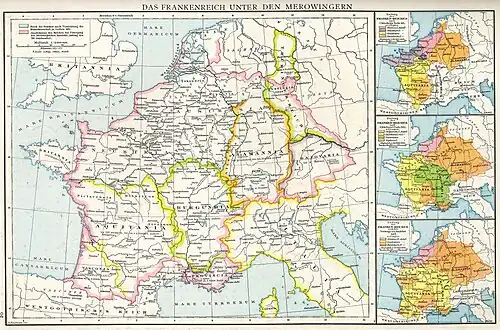 Regnum Francorum divisé en Teilreiche