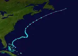 Parcours de la tempête tropicale Franklin